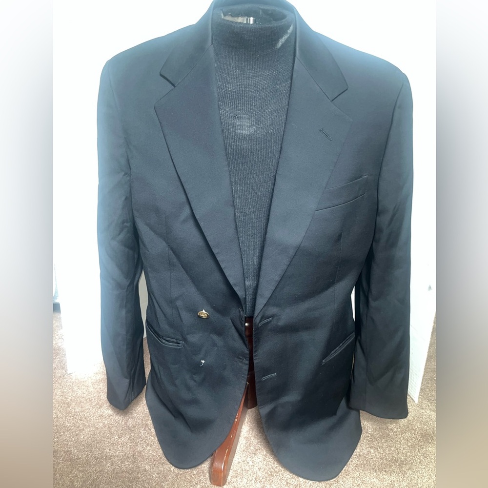 Tombolini Black Men's Blazer w/ gold buttons. Chest 42/44 arms 24 length